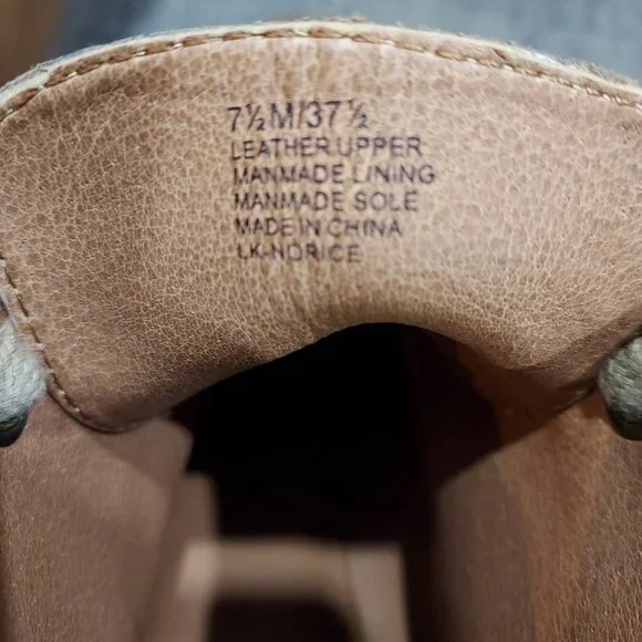 Lucky Brand Leather Norice Lace-Up Wedge Heels Ankle Boots Women's Size 7.5 - Picture 5 of 10